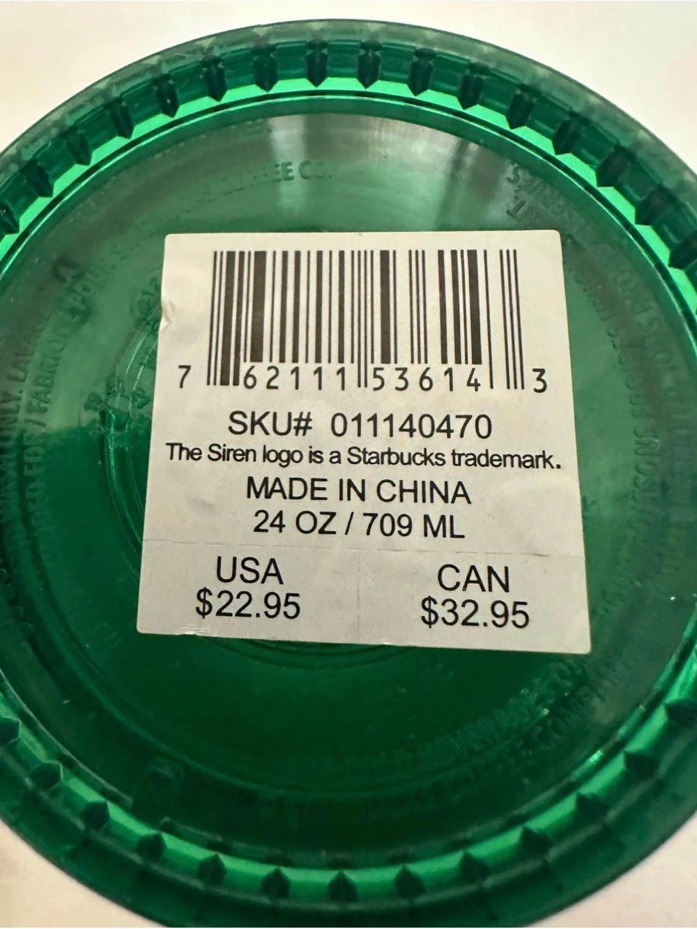 Starbucks 24 oz Green Textured Tumbler Red Lid & Straw